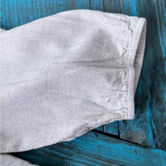 Roolee Linen Floral Embroidered Dress Size Medium Floral Boho Prairie Feminine - Picture 10 of 14